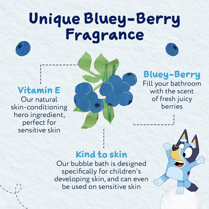 Kids Bluey Bubble Bath, Bluey-Berry | Gently Cleanses & Soothes | Suitable for Dry, Sensitive Skin, 250Ml