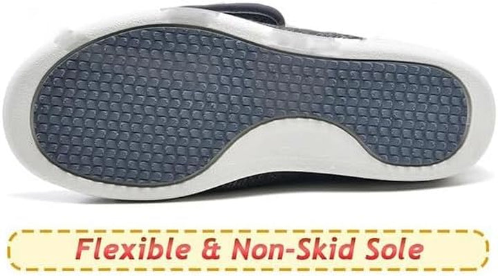 Mens Summer Hollow Mesh Breathable Orthopaedic Adjustable Diabetic Edema Shoes, Comfy Extra Wide Fit Surgery Arthritis Edema Recovery Shoe