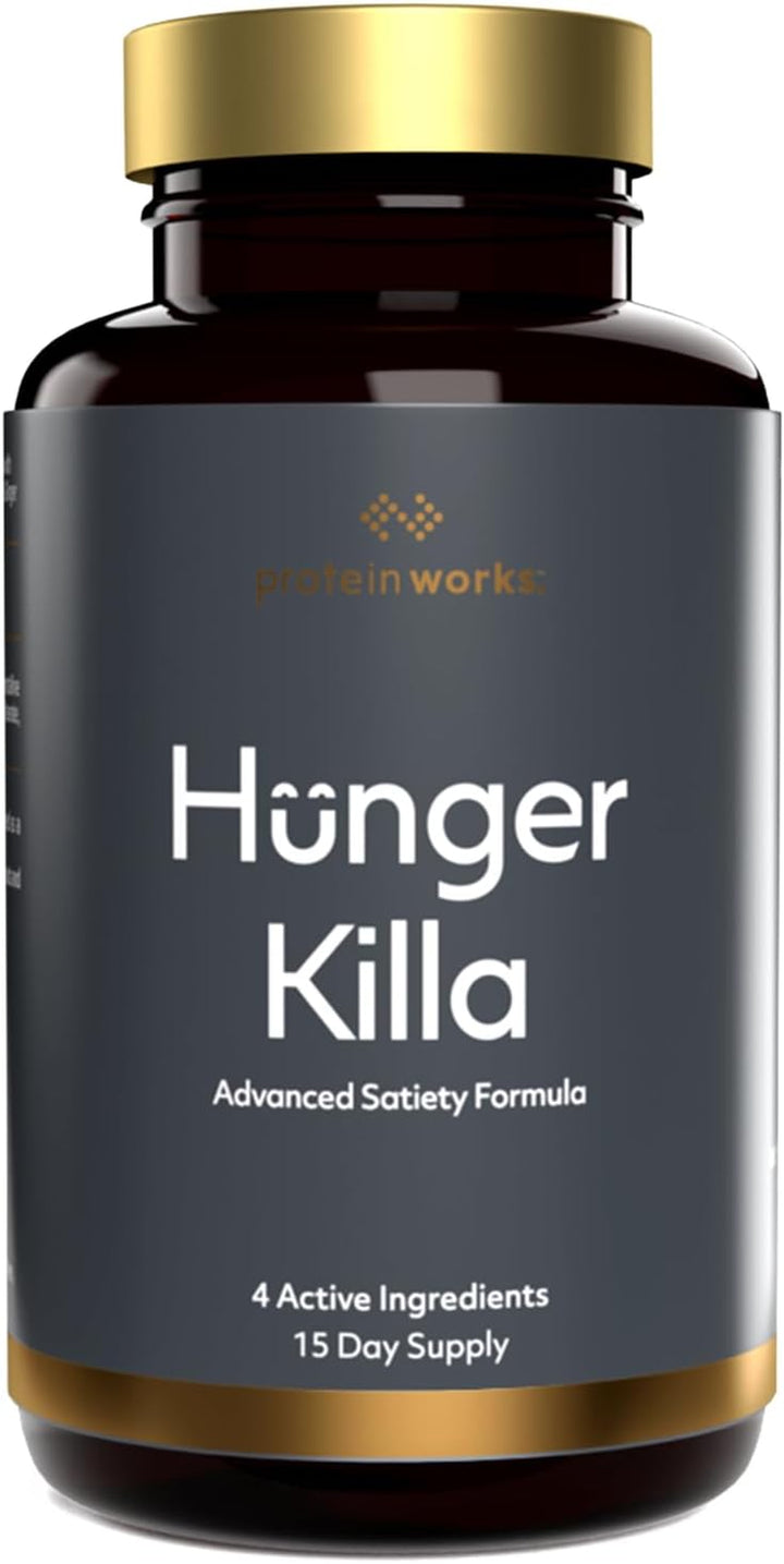 Hunger Killa, Science-Backed & Natural Appetite Suppressant, Supports Weight Loss, Feel Fuller for Longer, with Glucommanan, Inositol, Ginger Extract & Chromium, Vegan, 90 Capsules -