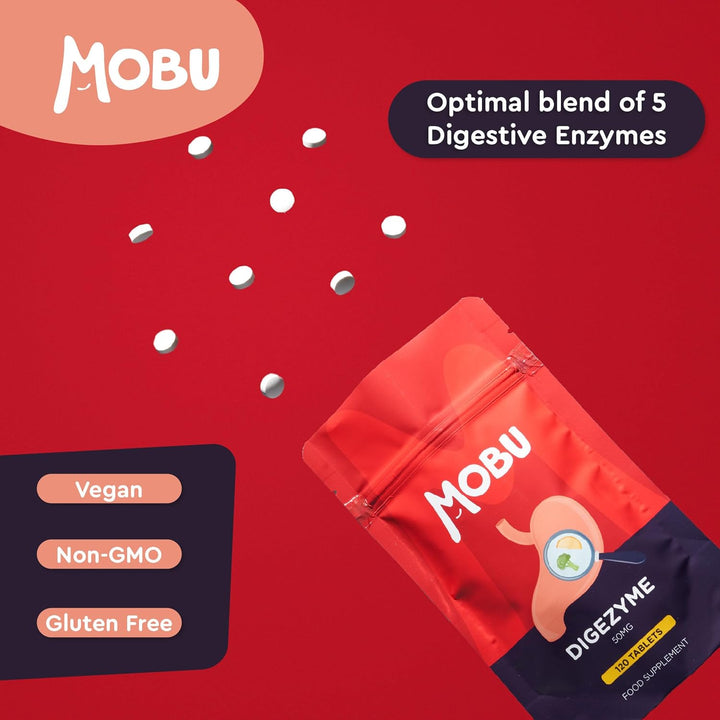 Digestive Enzymes 120 Tablets | Contains Digezyme, Amylase, Lactase, Lipase | Gut Health & Digestion Support | Vegan | UK Made | GMP Approved |