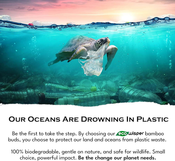 Bamboo Cotton Buds - 500 Eco Friendly Bamboo Earbuds Cotton Swabs - Plastic Free Baby Cotton Buds Biodegradable - Ear Buds for Makeup, Crafts, Cleaning, & Baby Hygiene, White