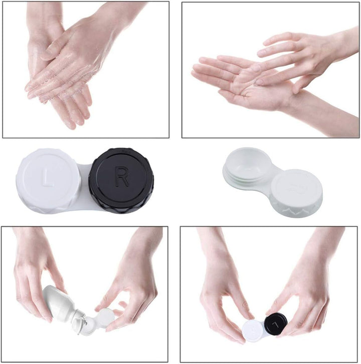 25 Pack Contact Lens Cases Portable Contact Lens Container Contact Lens Soaking Storage Case with L and R Caps, 5 Colors