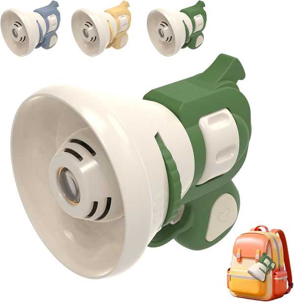 Hilarious Costume Projector & Voice Changer Speaker, Transformation Projector Speaker, Prank Voice Props Can Record Audio, Handheld Projectors Bag Charm for Everyone(Green)