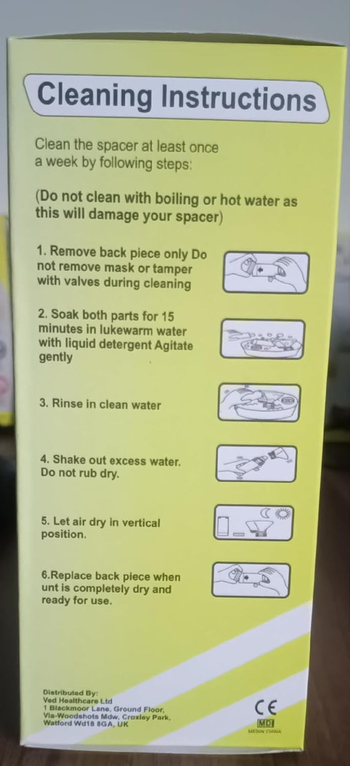 Inhaler Spacer Anti-Static Spacer Device, Inhaler Chamber, Use with Metered Dose Inhaler, BPA and Latex Free for Adult.(Yellow)