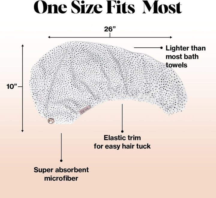 Microfibre Hair Towel Wrap - Quick Dry Curly Hair Wraps for Women | Microfiber Towel for Hair | Hair Drying Towel Wrap | Hair Towels for Women | Hair Turban for Wet Hair - Micro Dot
