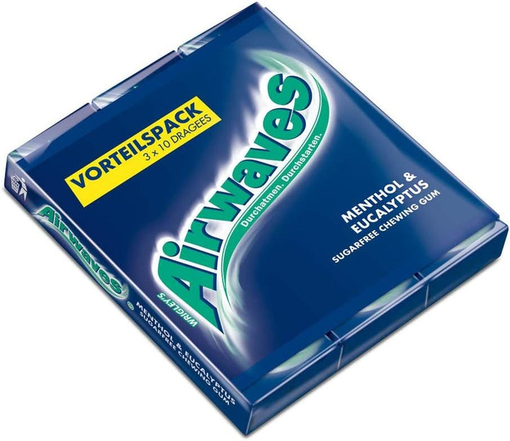 Chewing Gum Menthol & Eucalyptus, 46 Pieces, Sugar Free Chewing Gum Bottle with Menthol Freshness