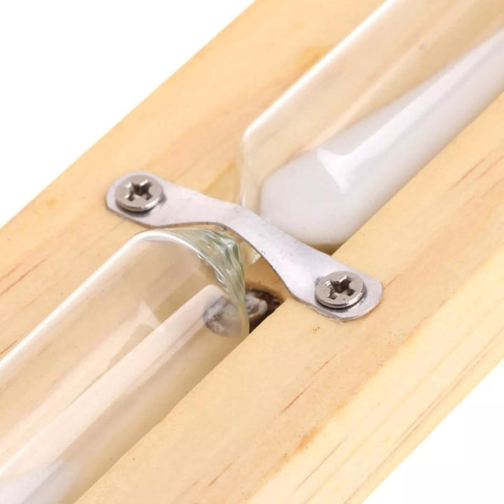 15-Minute Wooden Sauna Hourglass Timer - Wall-Mounted Rotating Heat Resistant Sand Clock (Whie)