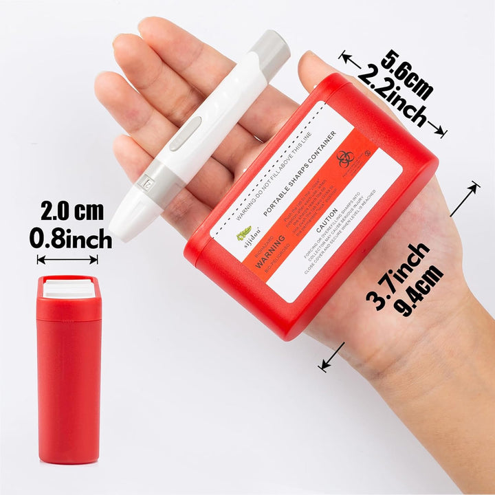 Small Portable Sharps Container for Insulin Needle Disposal | 3 Pack Travel-Friendly Sharps Box for Diabetics and Medical Sharps (3)