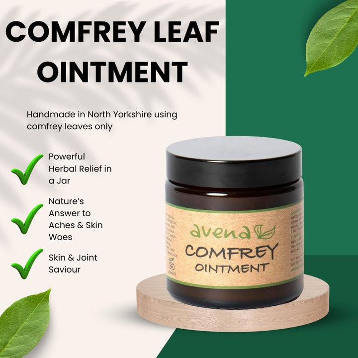 Handmade Comfrey Leaf Salve – Made in North Yorkshire – All-Natural Ingredients: Comfrey Oil, Sunflower Oil, Beeswax, Vitamin E (60Ml)