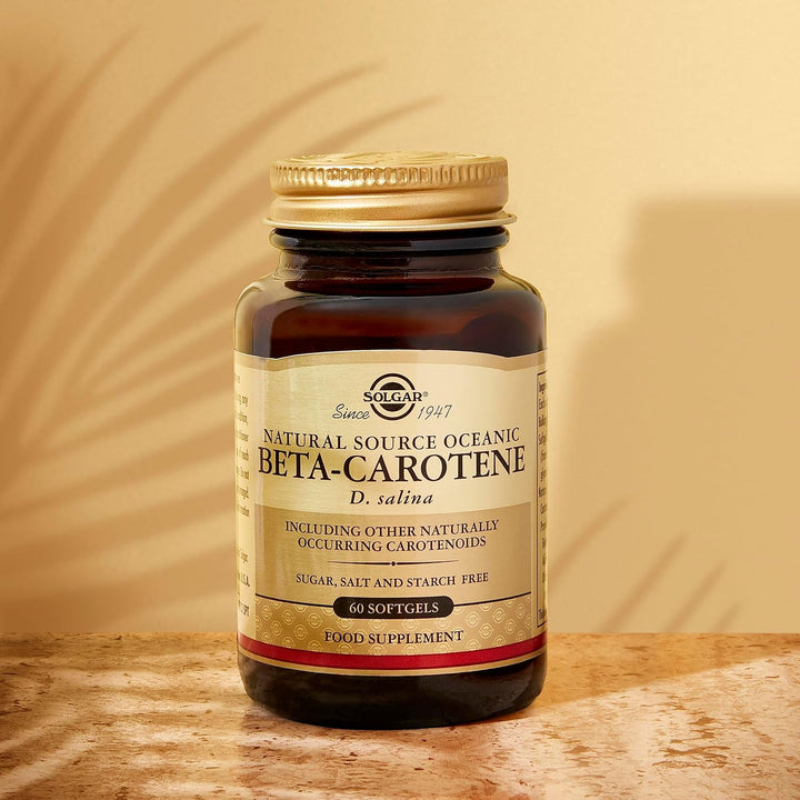 Natural Source Oceanic Beta Carotene Softgels - Pack of 60 - Fight Free Radical Damage - Strong Antioxidant - Gluten Free