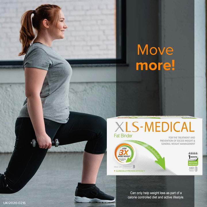 Xls-Medical Fat Binder 180 Tablets - Reduce Calorie Intake from Dietary Fats - up to 3X More Weight Loss - with Litramine as Active Ingredient - 30-Day Treatment