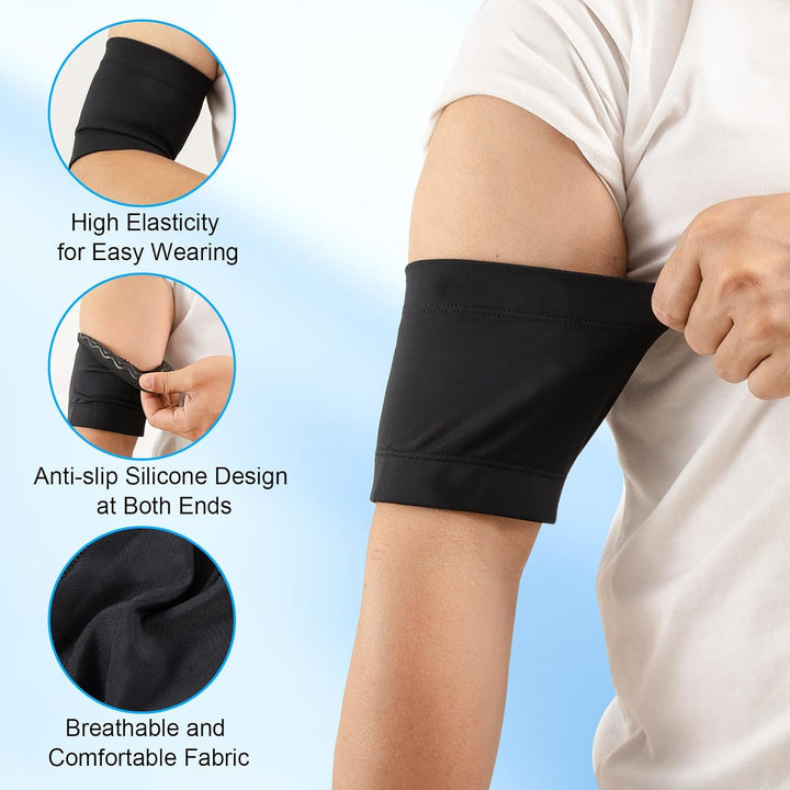 Diabetic Sensor Armband Black - Diabetes Arm Band for Insulin Pod Monitoring Systems,Protects Insulin Pod,Upgraded Diabetes Sensor Cover,Omnipod Dexcom Replaces Adhesive Patches,Diabetes Gifts (L)
