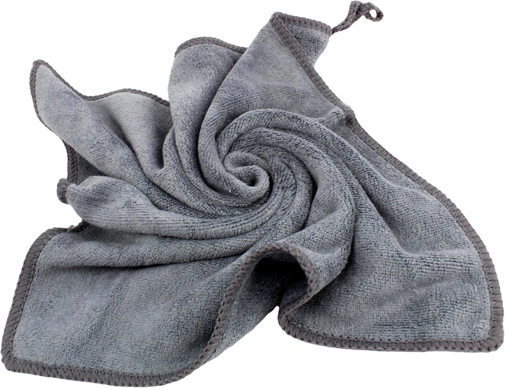 Premium Microfibre Face Cloths/Flannels/Washcloths - Pack of 6-30X30Cm - 300GSM : Super Soft, Extra Thick & Highly Absorbent : Sensitive Skin, Makeup Removal & Facial Cleansing (Grey)