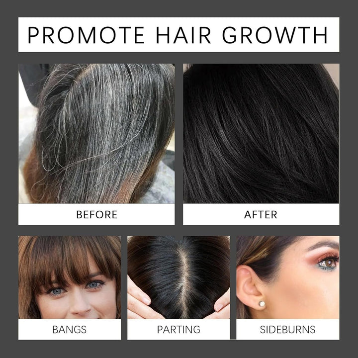 Temporary Root Touch Up,Hair Mascara for Grey Hair,Black Hair Mascara for Grey Hair Cover Up,Root Touch up Stick with Brush,Suitable for Both Men &Women,Quick Dry Gray Root Cover up Smudge(Black)