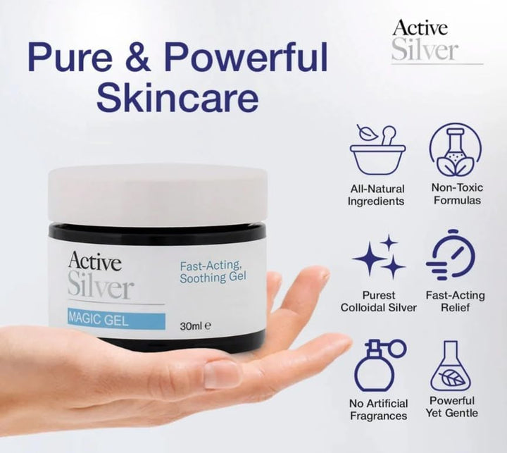 Colloidal Silver Magic Gel (30Ml), Multipurpose Aloe Vera Gel with Colloidal Silver at 25Ppm, Use in the Home or as Part of Your Travel Kit