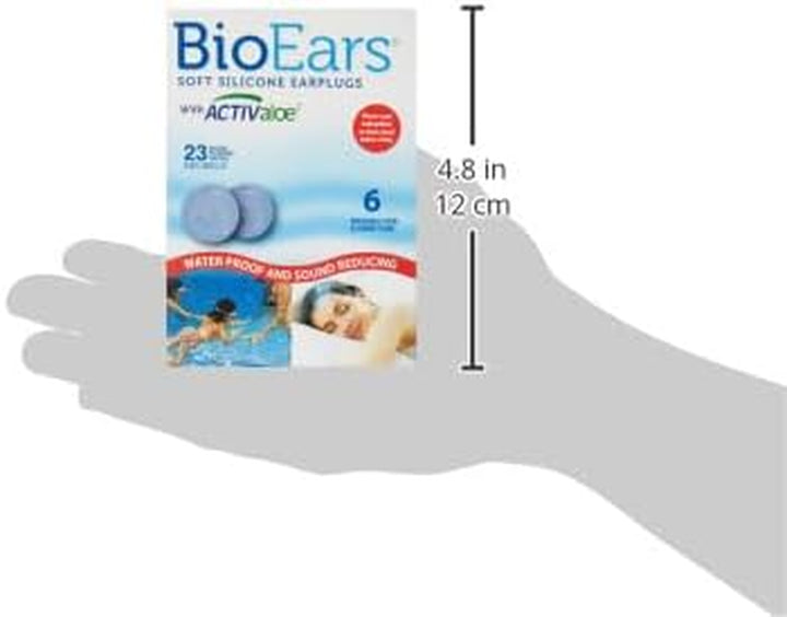 41304 Soft Silicone Earplugs with Activaloe. Premium Silicone. Protection from Water and Noise (6 Pairs),Blue
