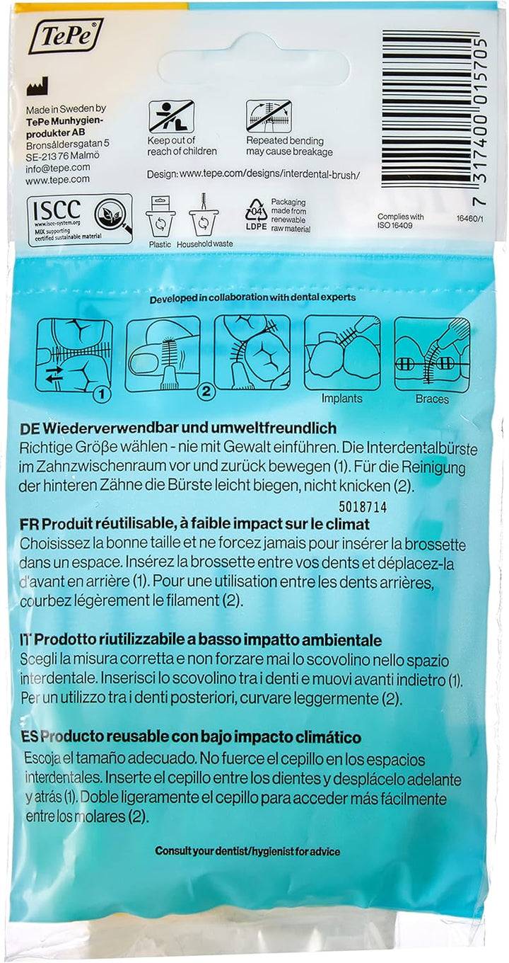 Original Yellow Interdental Brush (ISO Size 4 0.7 Mm)/For Easy and Thorough Cleaning of Interdental Spaces/ 1 Interdental Brush
