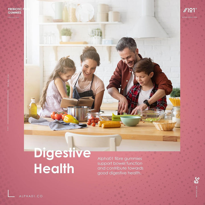 Prebiotic Fibre Gummies 3G - 60 Vegan Gummies - Chicory Root Inulin, Blackberry, Strawberry & Peach Flavour (30 Day Supply) by