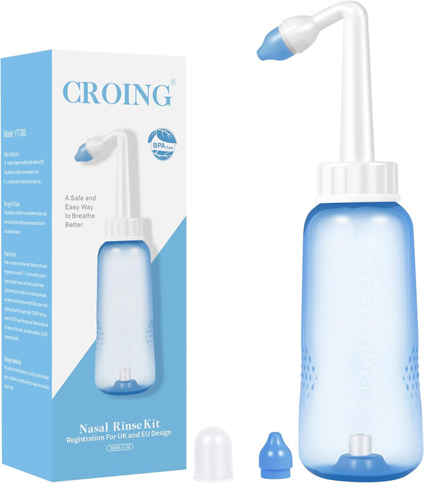 𝗦𝗶𝗻𝘂𝘀 𝗥𝗶𝗻𝘀𝗲 (500Ml) Nasal Wash Bottle Only for Nasal Irrigation - Sinus Rinse, Neti Pot