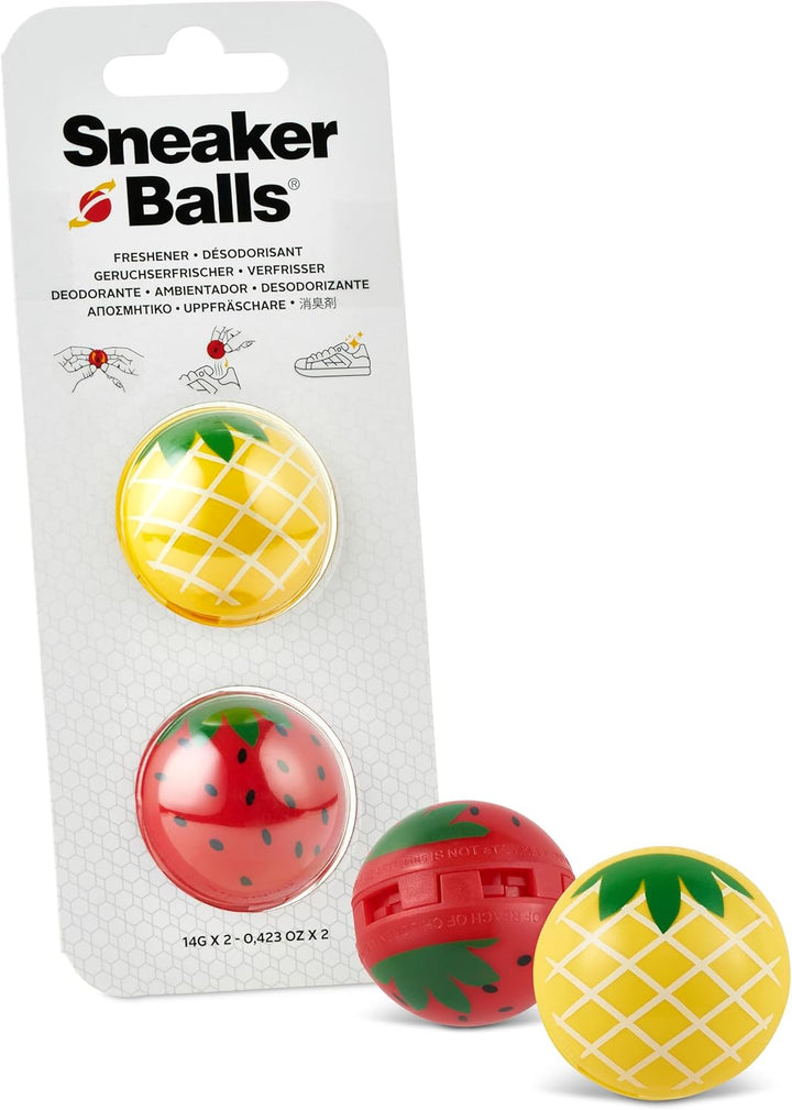 Sneaker Balls Shoe Deodorizer & Freshener Balls, Odor Eliminator for Shoes/Gym Bags/Lockers, Small 3.8Cm Diameter, Quick-Twist Action, Long-Lasting 90-Day Fresh Scent- Watermellon/Lemon