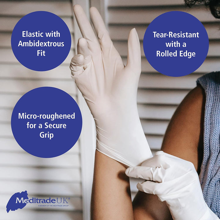 Nitrile® 3000 White Examination Glove - Powder & Latex Free Disposable Exam Gloves - Suitable for Multiple Sectors - Size Medium - 100Pcs