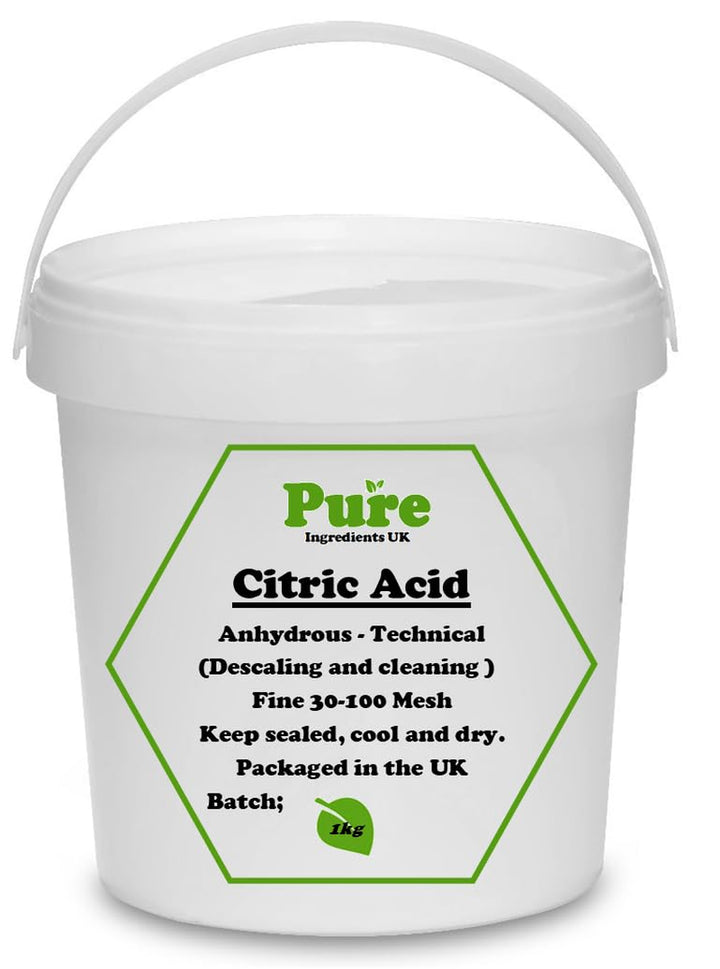 1KG Resealable- Citric Acid Anhydrous, Technical Grade 30-100