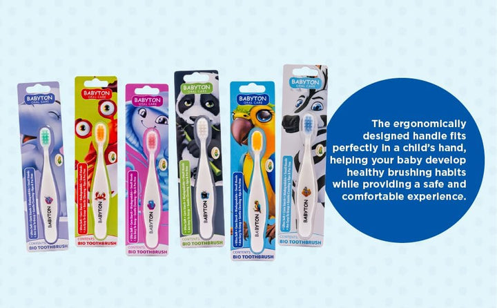 Bio Toothbrush - Eco-Friendly, Soft Bristles for Babies, Ergonomic Handle, Biodegradable Corn Cob Material (Jellyfish)