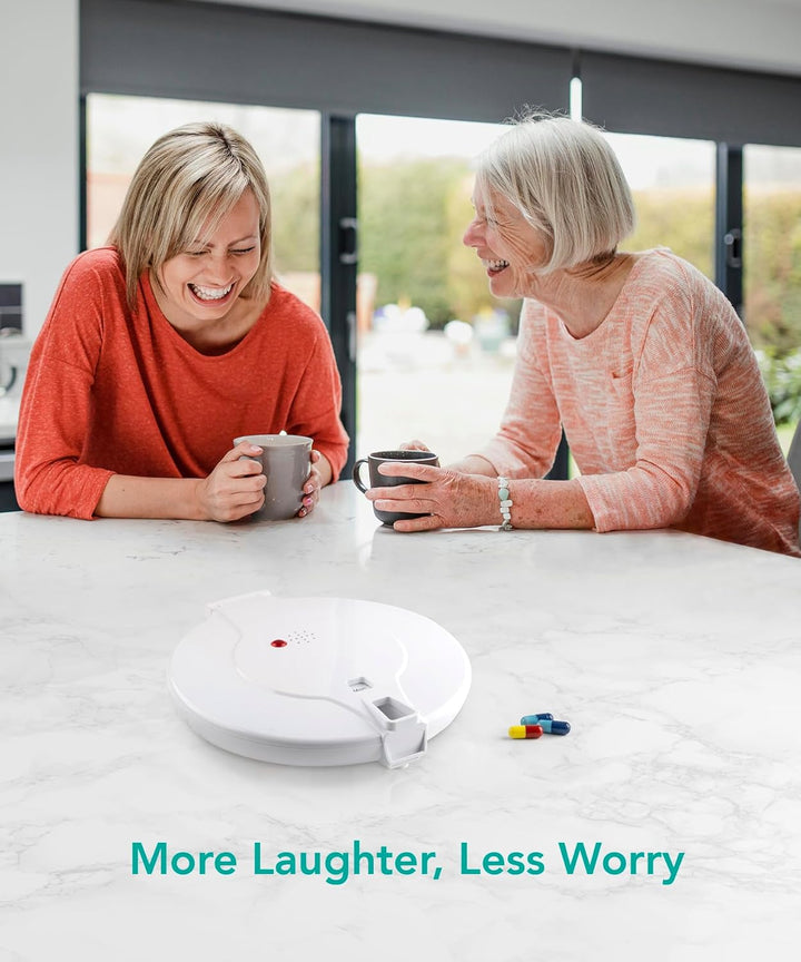 Automatic Pill Dispenser, 6 Alarms per Day. Solid Lockable Lid. Essential Medication Aid for the Elderly, Alzheimers & Dementia Patients