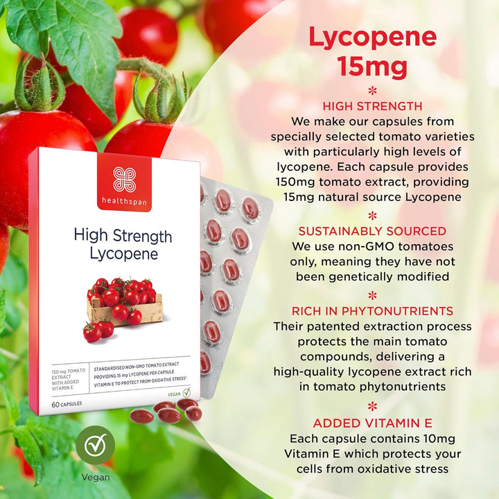 Lycopene for Men'S Health 15Mg (2 Months Supply) | Natural Source Lycopene with Vitamin E | Rich in Tomato Phytonutrients | Non-Gmo Tomatoes | Vegan