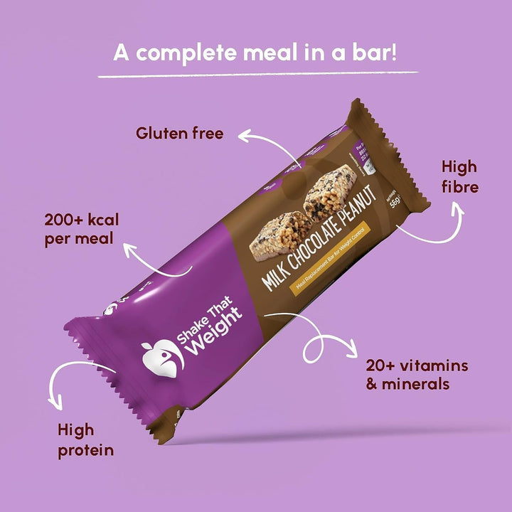 Meal Replacement Bar - Chocolate Peanut - 10 Bars - Meal Replacement Plan for Weight Loss - Very Low Calorie Diet - VLCD - High in Protein