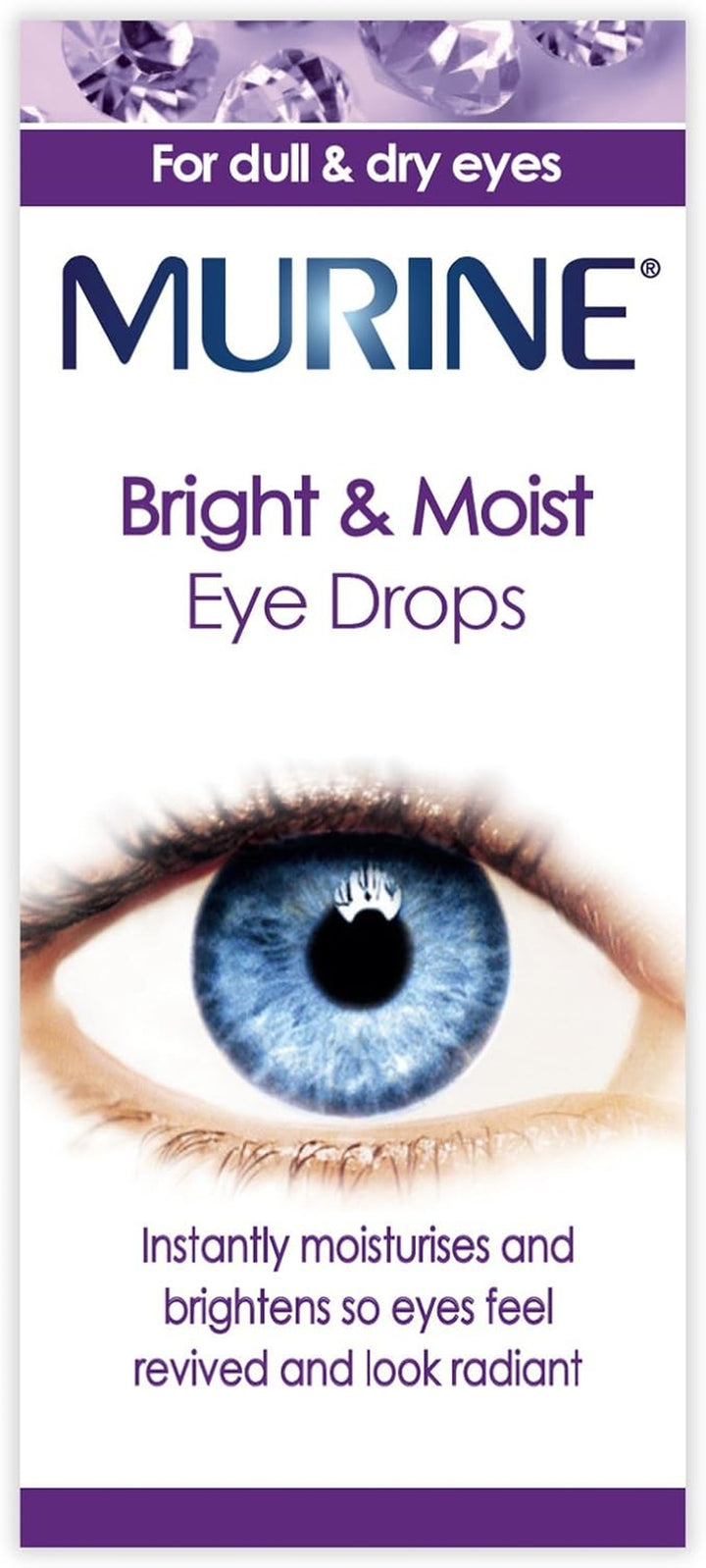 Bright & Moist Eye Drops to Whiten Eyes as Well as Hydrating and Soothing Dry and Sensitive Eyes, 15Ml