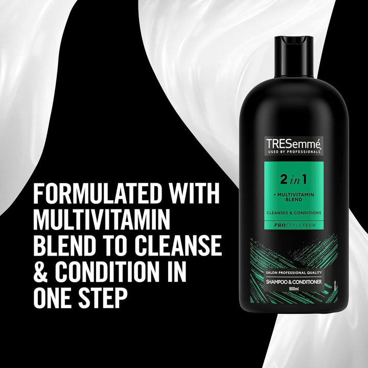 Replenish & Cleanse 2 in 1 Shampoo & Conditioner with Multi-Vitamin Cleansing Shampoo for All Hair Types 900 Ml