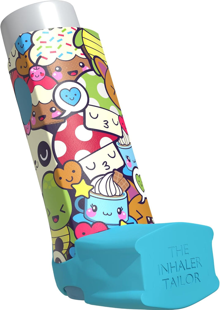 Cover for Ventolin and Shorter Style Inhalers in over 30 Designs – Vegan Leather Case for Kids and Adults - Urban Art Designs (Stitched with Love, Shorter Style)