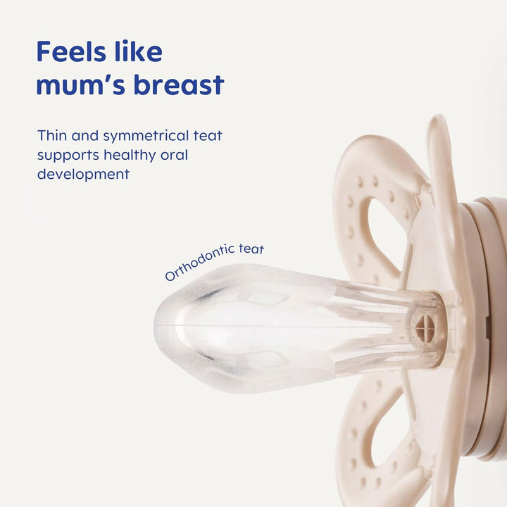 Original Start Soothers | 0-2 Months | 2 Pack | Newborn Dummies | Comes in Dummy Steriliser Case | Sustainable Materials | Baby Accessories for Newborn | Cream (Various Designs)