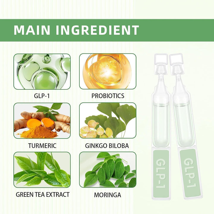 GLP-1 Six-In-One Health Solution Oralliquid, Advanced GLP-1 Oral Liquid, GLP-1 Drops, GLP-1 Weightloss Drops, Natural Plant Extract, for Men & Women（4 Box*7Pcs）