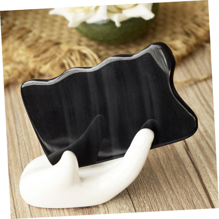 Natural Horn Gua Sha Scraping Board Smooth Massage Tool for Face Neck and Back Skin-Friendly Cattle Horn Scraping Plate for Comfortable Soft Tissue Mobilization