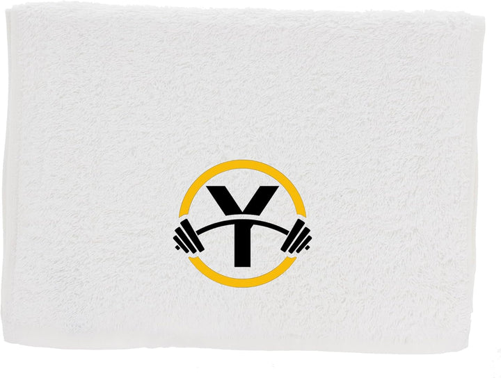 Gym Towel with Monogrammed Embroidery Initial Gift for Men & Women, Training Accessory Gift, Gym Towel Present for Weight Lifting Birthday, Retirement, Christmas - Black, J