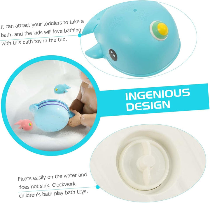 Whale Bath Toys for Toddlers 2Pcs Cartoon Wind-Up Bathtub Toys in Pink and Blue for Baby'S Summer Bath and Swimming