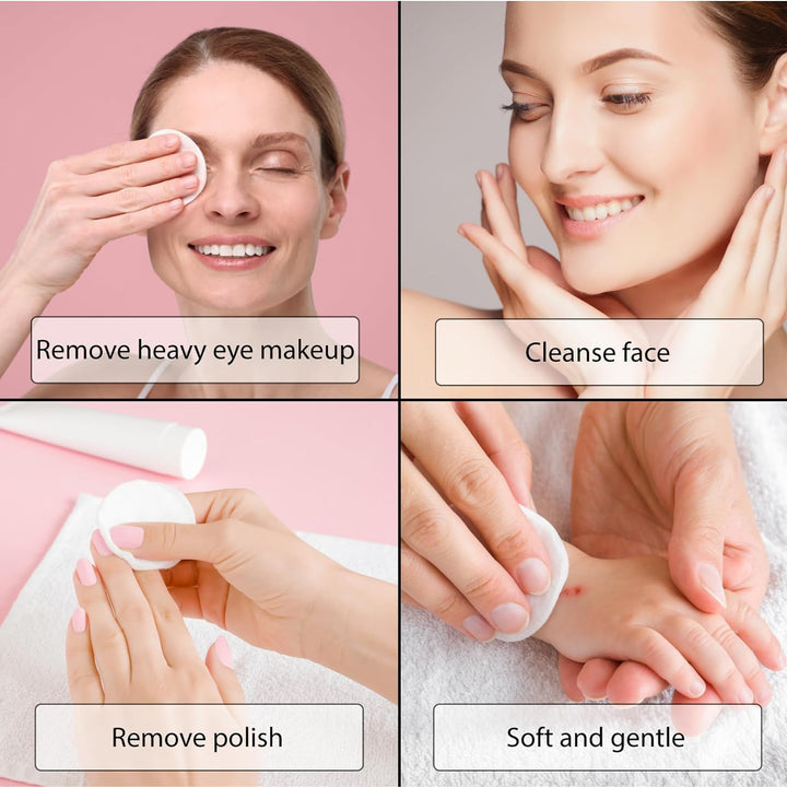 Cotton Wool Pads – 2 Packs of 80 Soft & Gentle Cotton Pads – Ideal for Makeup Removal & Skincare