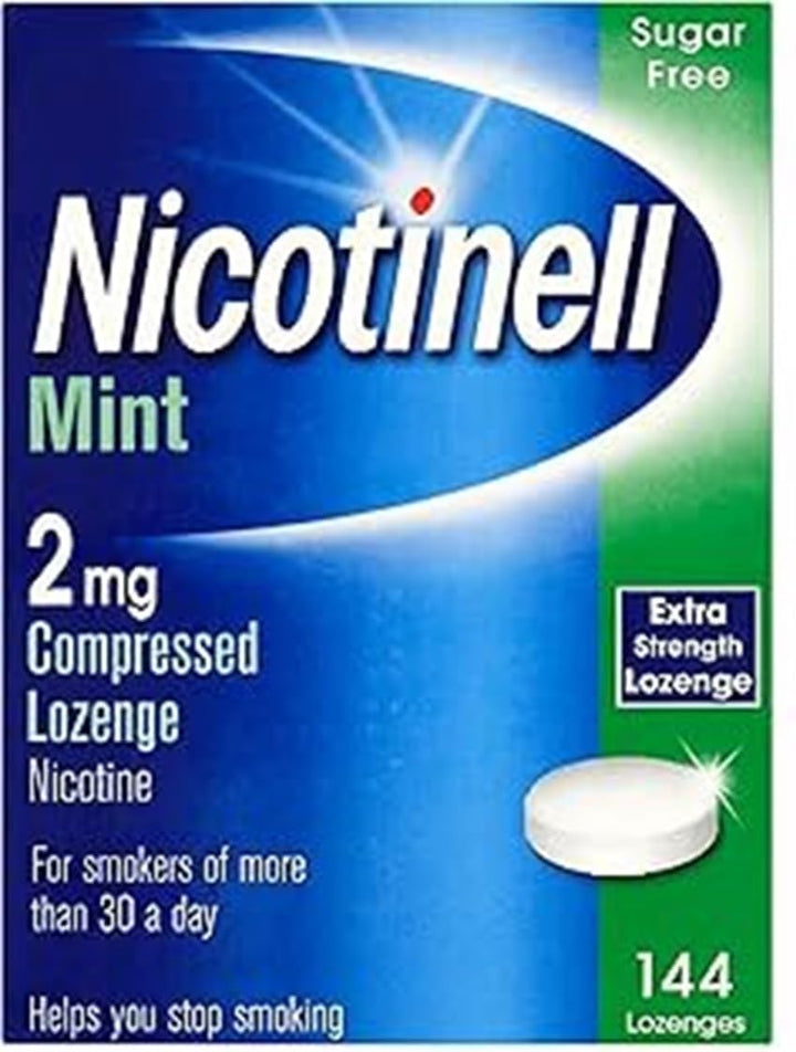 Mint Lozenge 2Mg (144 Lozenges), Stop Smoking Aid, Sugar Free Nicotine Lozenges, Fresh Mint Flavour, 2Mg Extra Strength for Heavy Smokers, Quit Smoking Aid