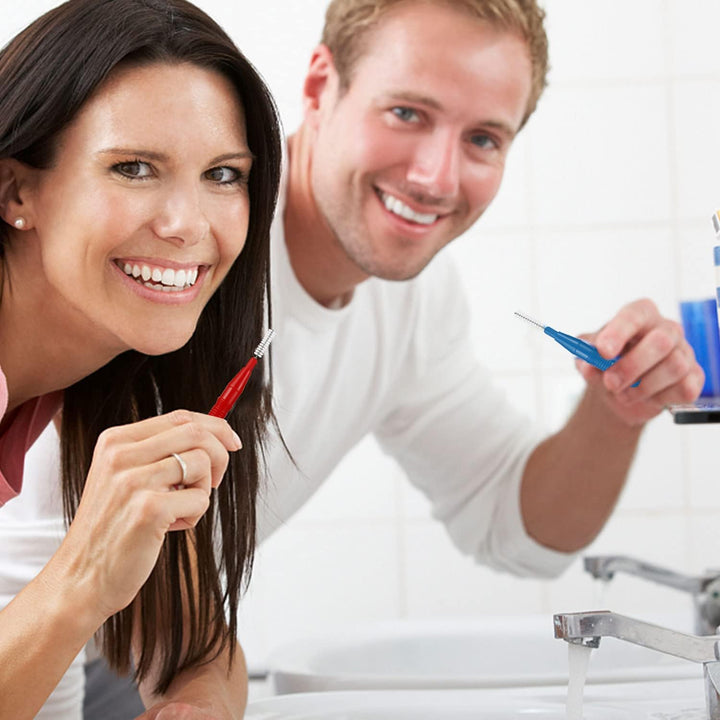 80 Pcs Interdental Brushes, Soft Dental Brushes Dental Brushes Teeth Flossing Brushes Dental Floss Brush for Cleaning Gaps between Teeth (4 Colors)