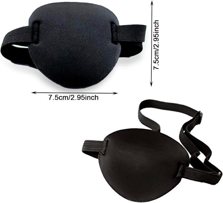 Eye Patch, 2PCS Adjustable Eye Patches, Medical Eye Patch, Amblyopia Lazy Eye Patches for Left or Right Eyes, Black