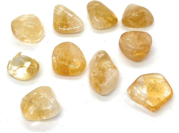 Citrine Mini Crystal Gemstone Tumbled Stones - 10 Pc