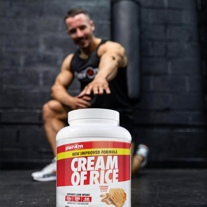 Protein Cream of Rice | Easy-To-Digest Complex Carbohydrate | Gluten-Free, Plant-Based Smooth Rice Porridge | Ideal Pre Post-Workout (450G, Caramel Biscuit)