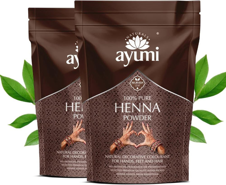Pure Henna 100% (Mendhi), 200G | Natural Dark Red Hair Dye | Chemical-Free Colour | Dandruff Prevention | Hair Growth & Moisture Conditioning Powder