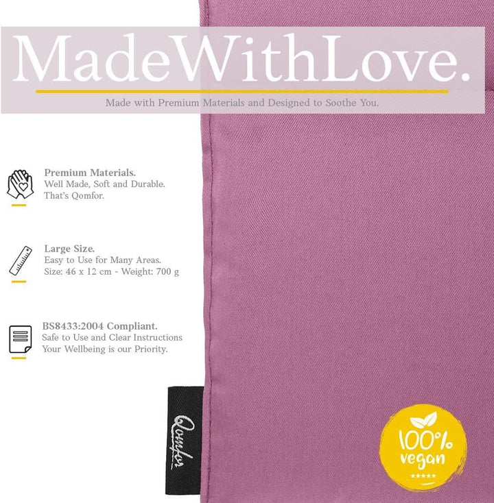 Large Wheat Bag for Pain Relief - Microwavable Heat Pack with Lavender - Flexible Heat Pad for Back, Neck, Shoulder, Period Pain Relief - Soft & Soothing Heated Neck Warmer (Purple)