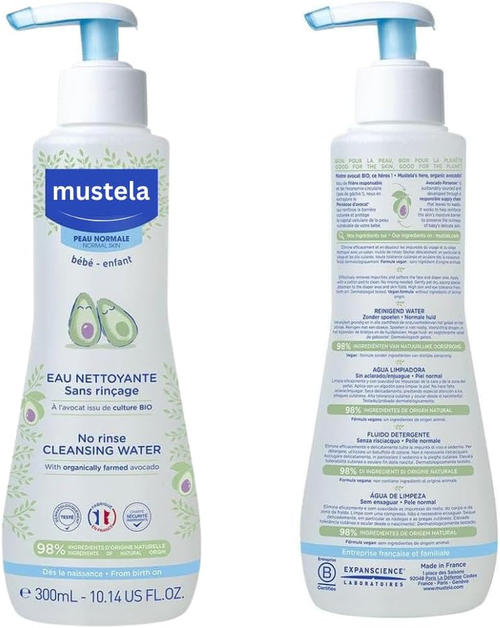 Reusable Bamboo Baby Wipes to Work with Mustela Bébé Cleansing Water without Rinse 300Ml
