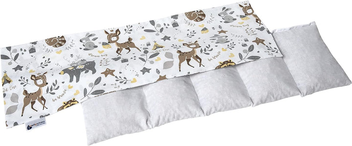 Cherry Stone Pillow 60X20Cm 800G 100% Cotton 5-Chamber Eco Natural Heat Pillow Cold Therapy Removable Pillowcase (Grid)