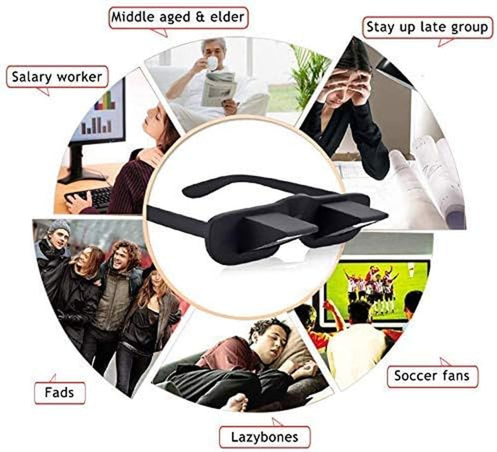 Lazy Glasses 90° Laying down Prism Glasses Horizontal Bed Reading Glasses High Definition for Reading Watching TV Phones -Small