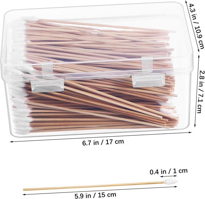 500Pcs Long Precision Cotton Swabs Ear Cleaning Swabs Makeup Applicator Sticks Cotton Tipped Applicator Keyboard Cleaning Tools